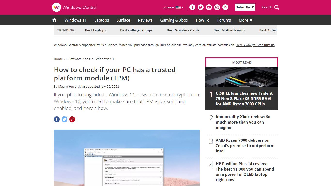 How to check if your PC has a trusted platform module (TPM)